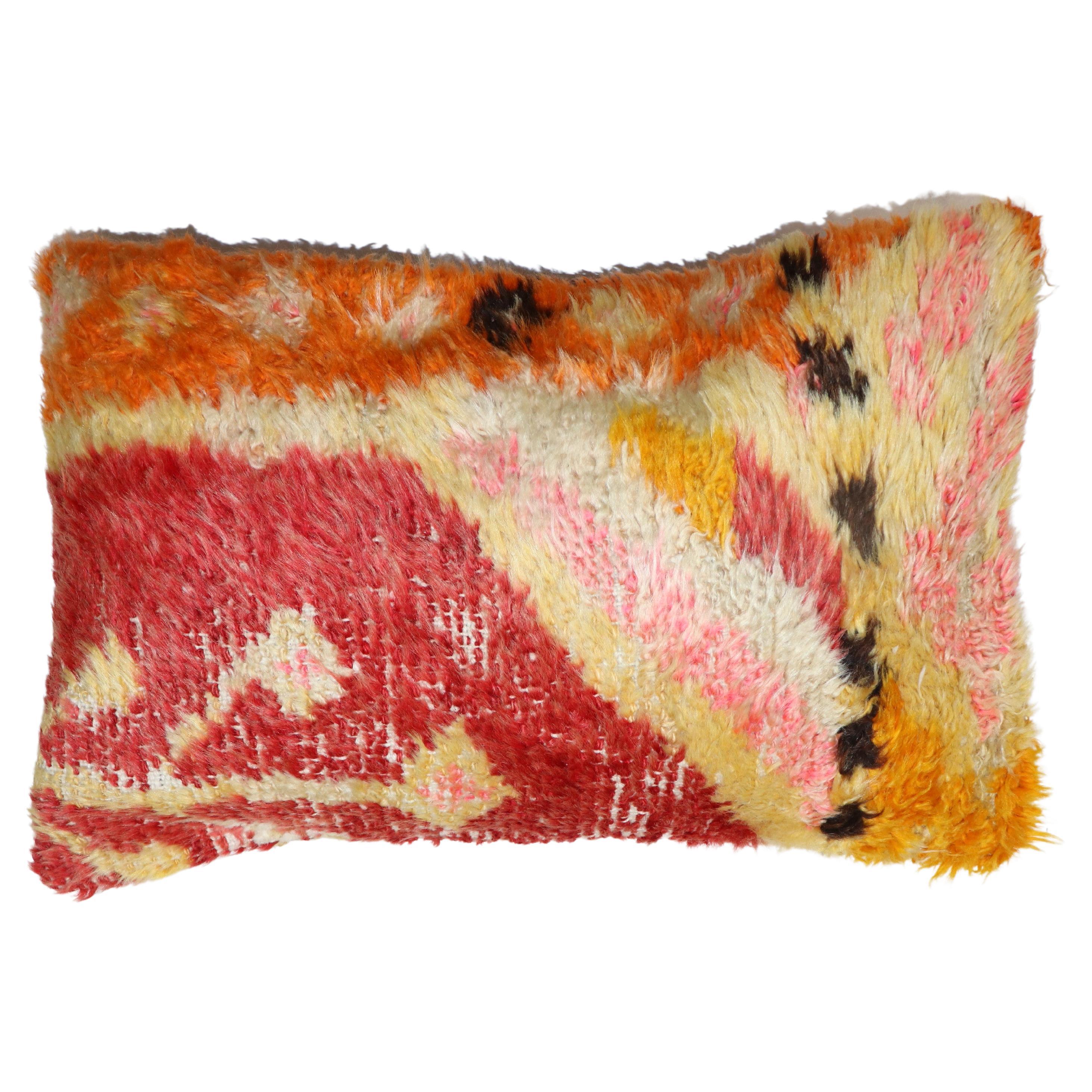 Colorful Tulu Turkish Rug Pillow For Sale