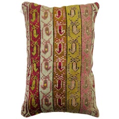 Colorful Turkish Ghiordes Rug Pillow