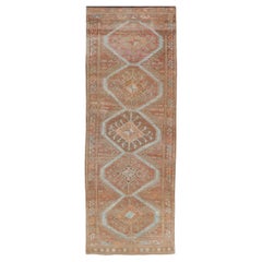 Colorful Turkish Kars Runner in Softer Tones with Tribal and Geometric Motifs