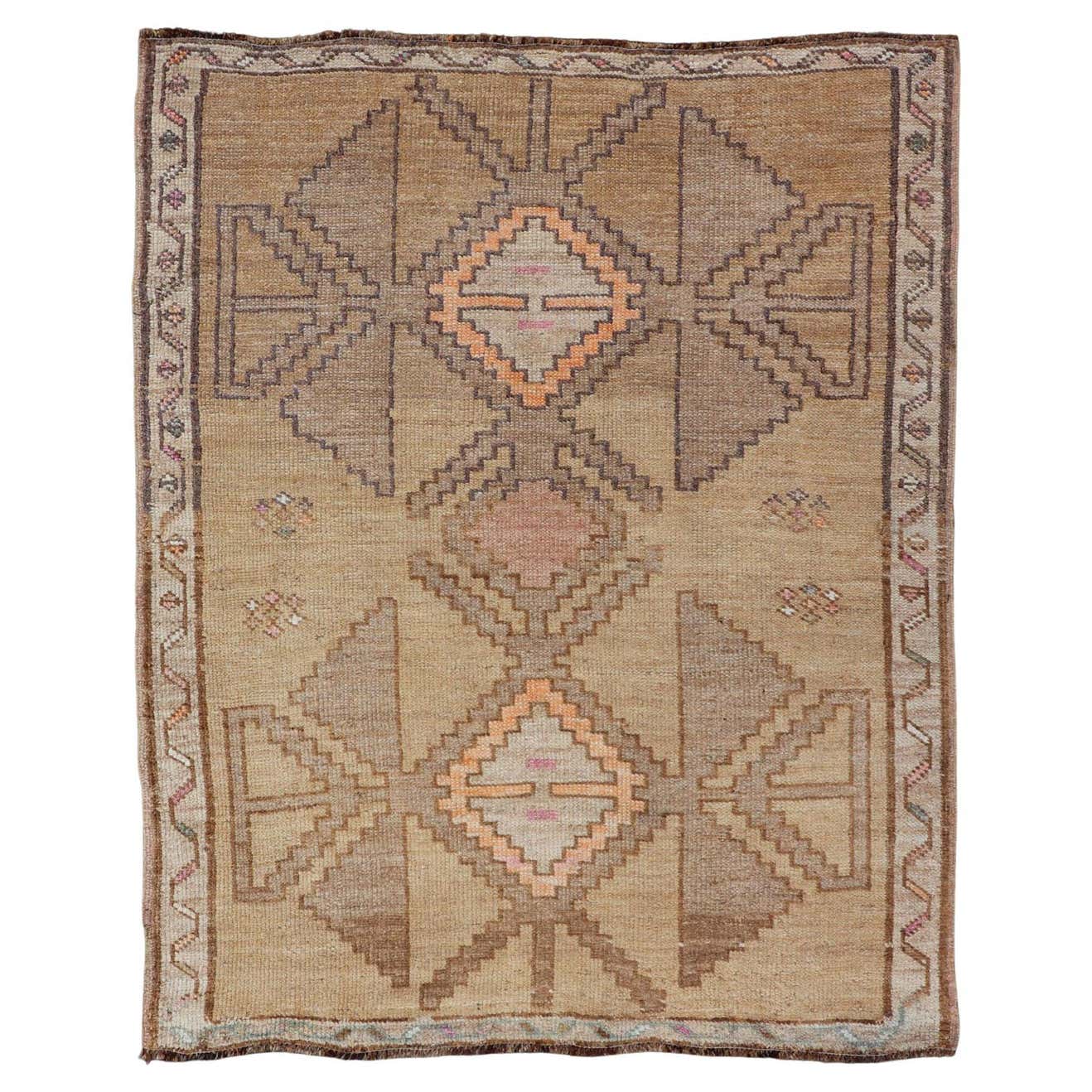 Colorful Turkish Kars with Tribal Medallion Designs and Geometric ...