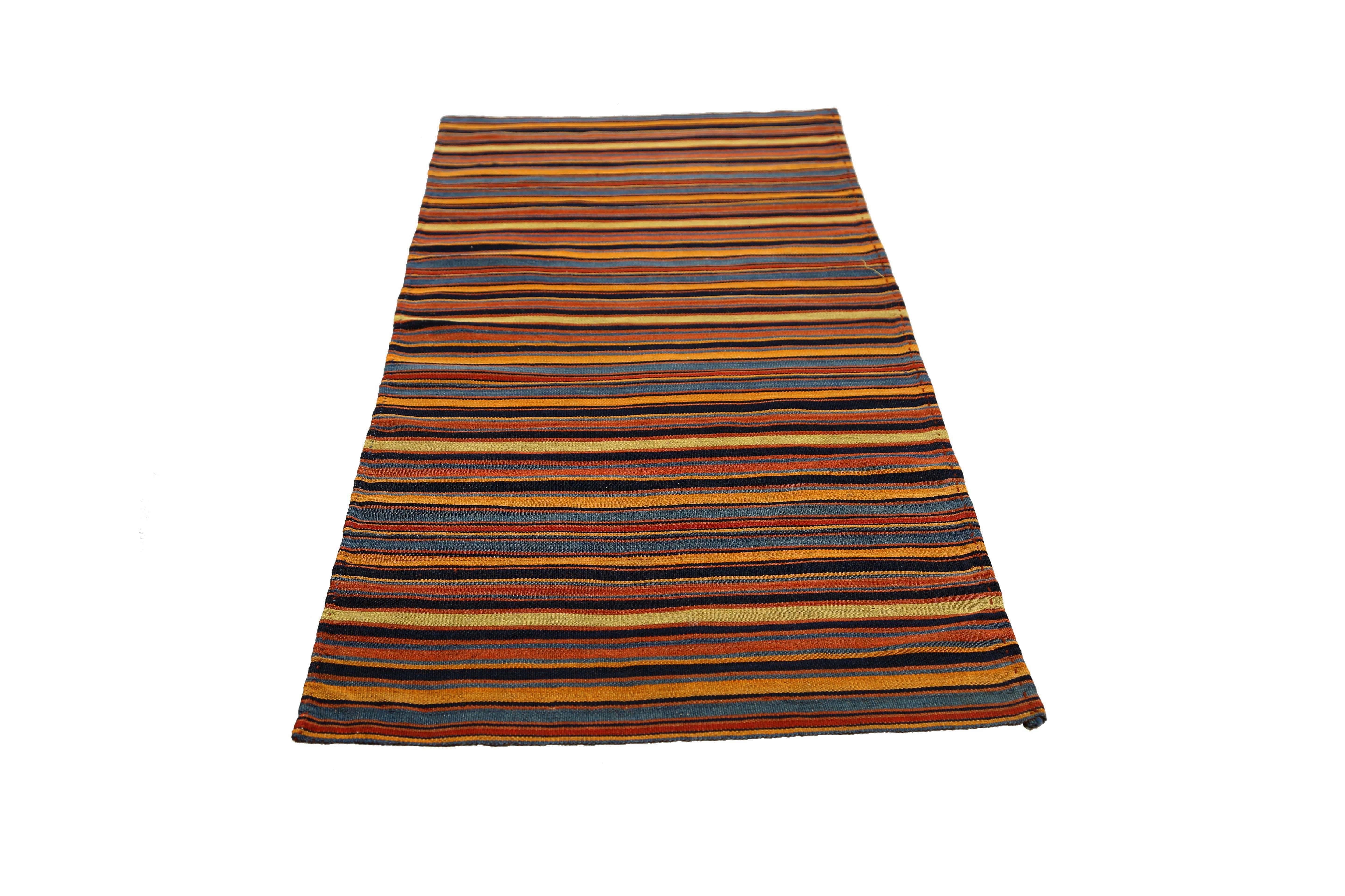 Contemporary Colorful Turkish Kilim Runner For Sale