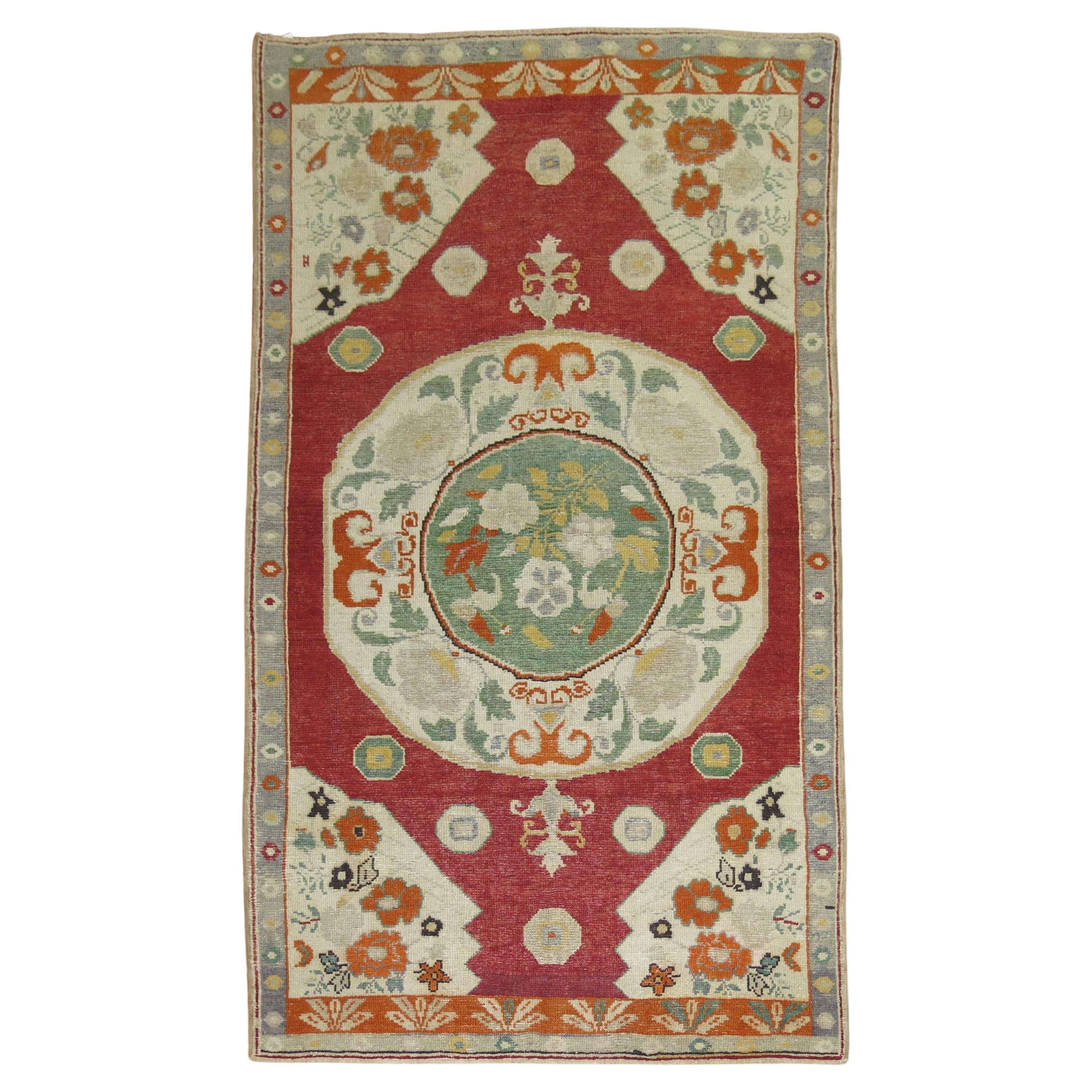 Colorful Turkish Oushak Rug For Sale