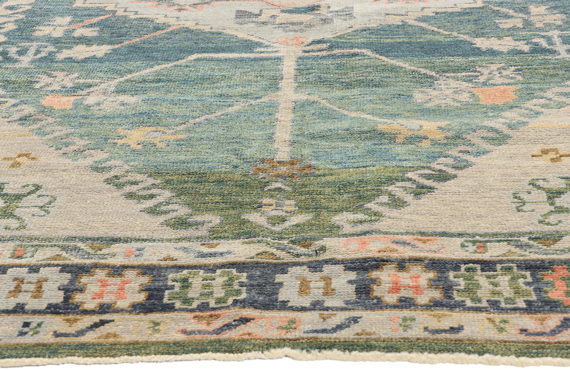 Hand-Knotted New Contemporary Colorful Turkish Oushak Carpet with Modern Style For Sale