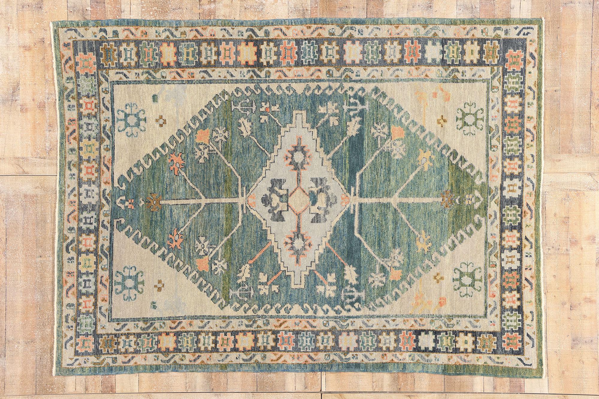 New Contemporary Colorful Turkish Oushak Carpet with Modern Style For Sale 4