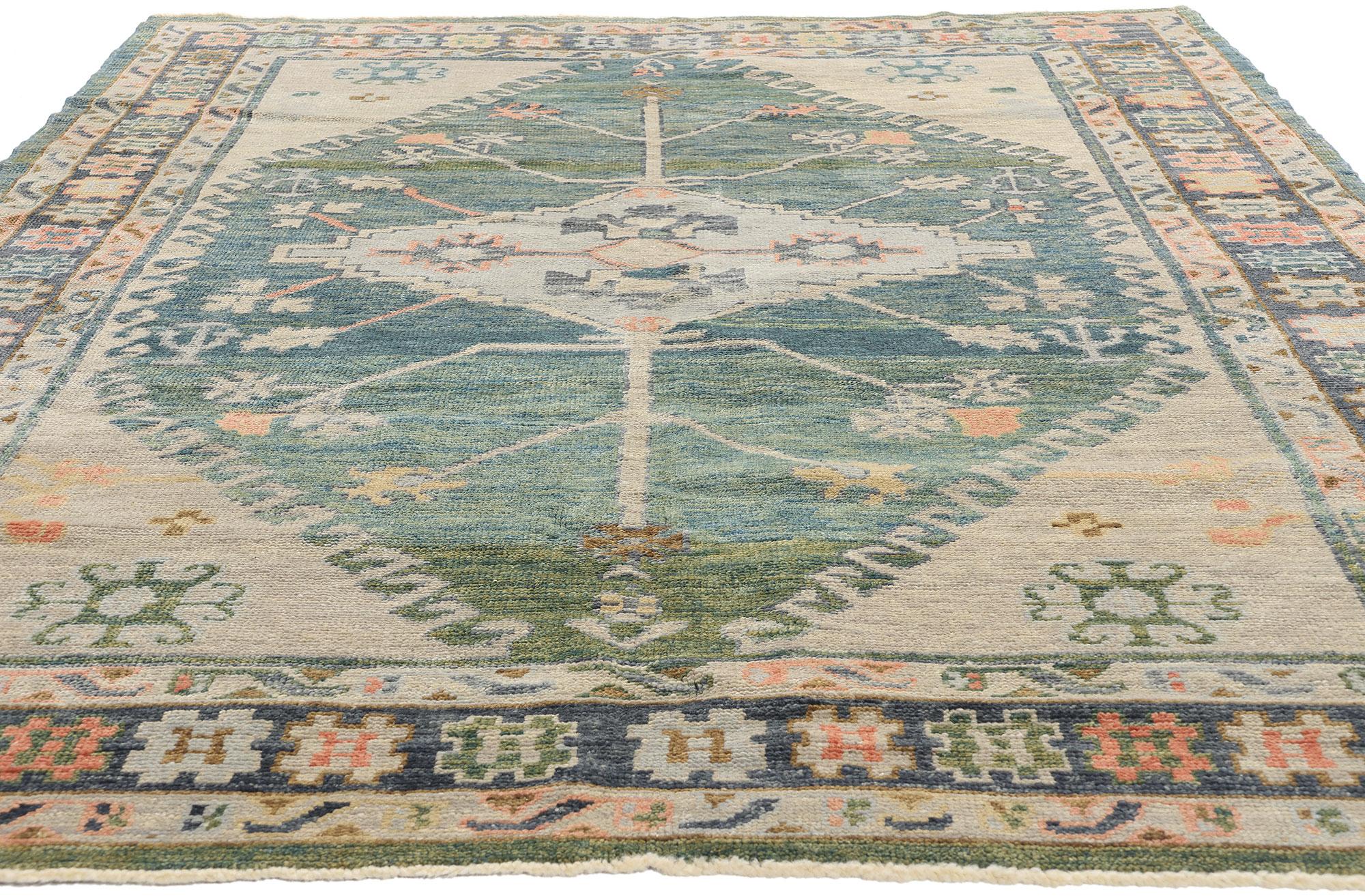 Aesthetic Movement New Contemporary Colorful Turkish Oushak Carpet with Modern Style For Sale