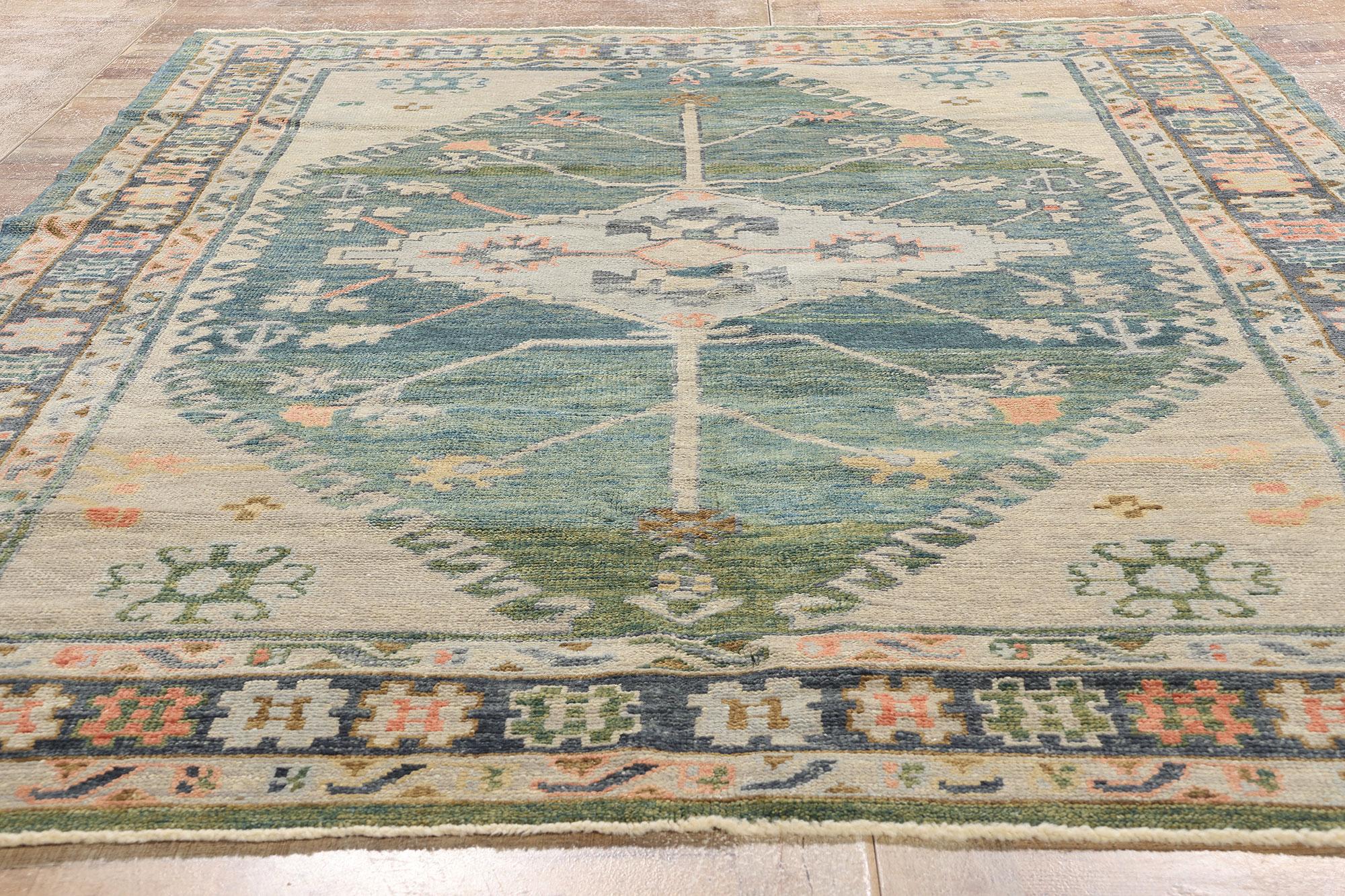 New Contemporary Colorful Turkish Oushak Carpet with Modern Style For Sale 3