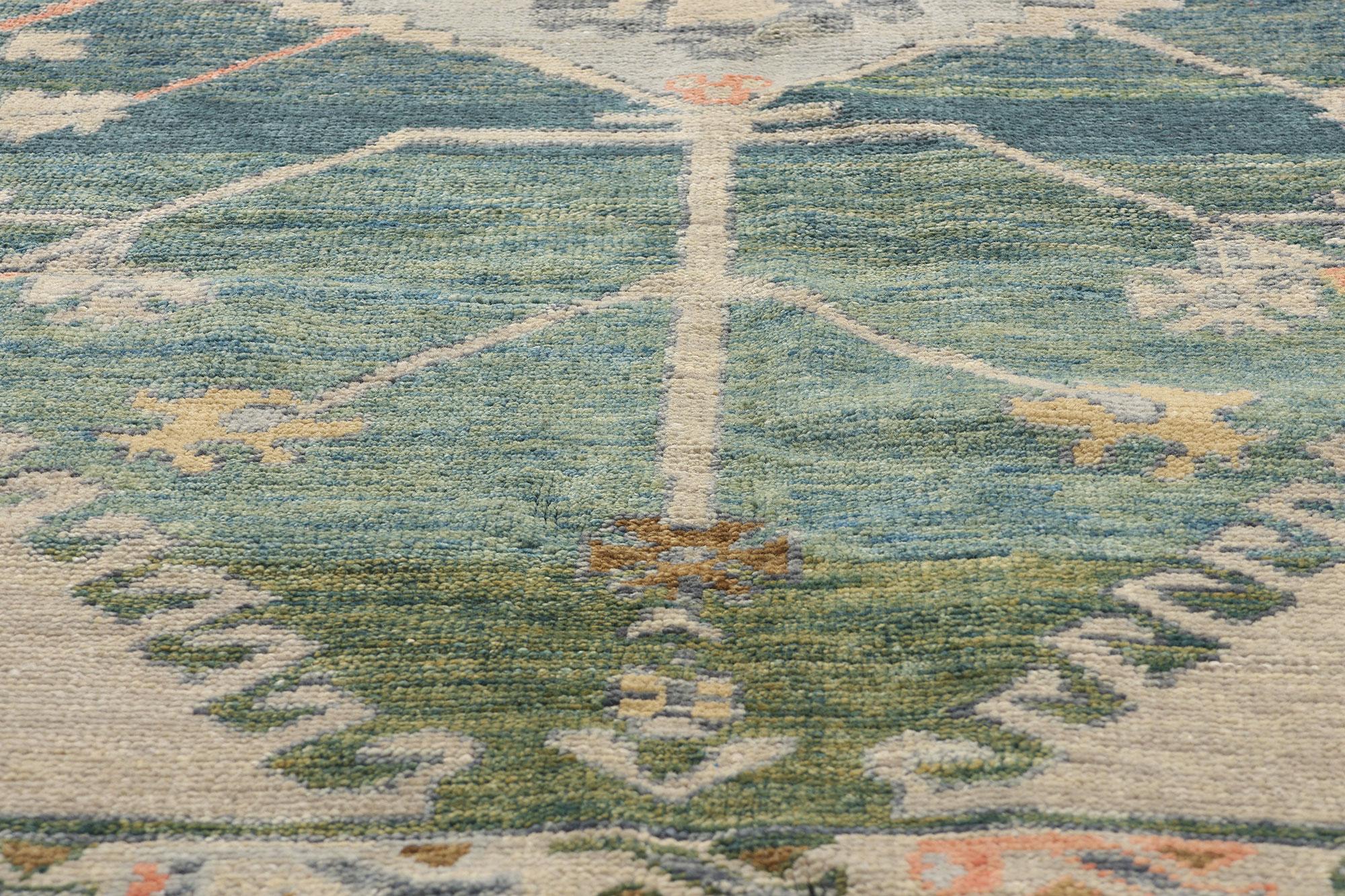 New Contemporary Colorful Turkish Oushak Carpet with Modern Style In New Condition For Sale In Dallas, TX