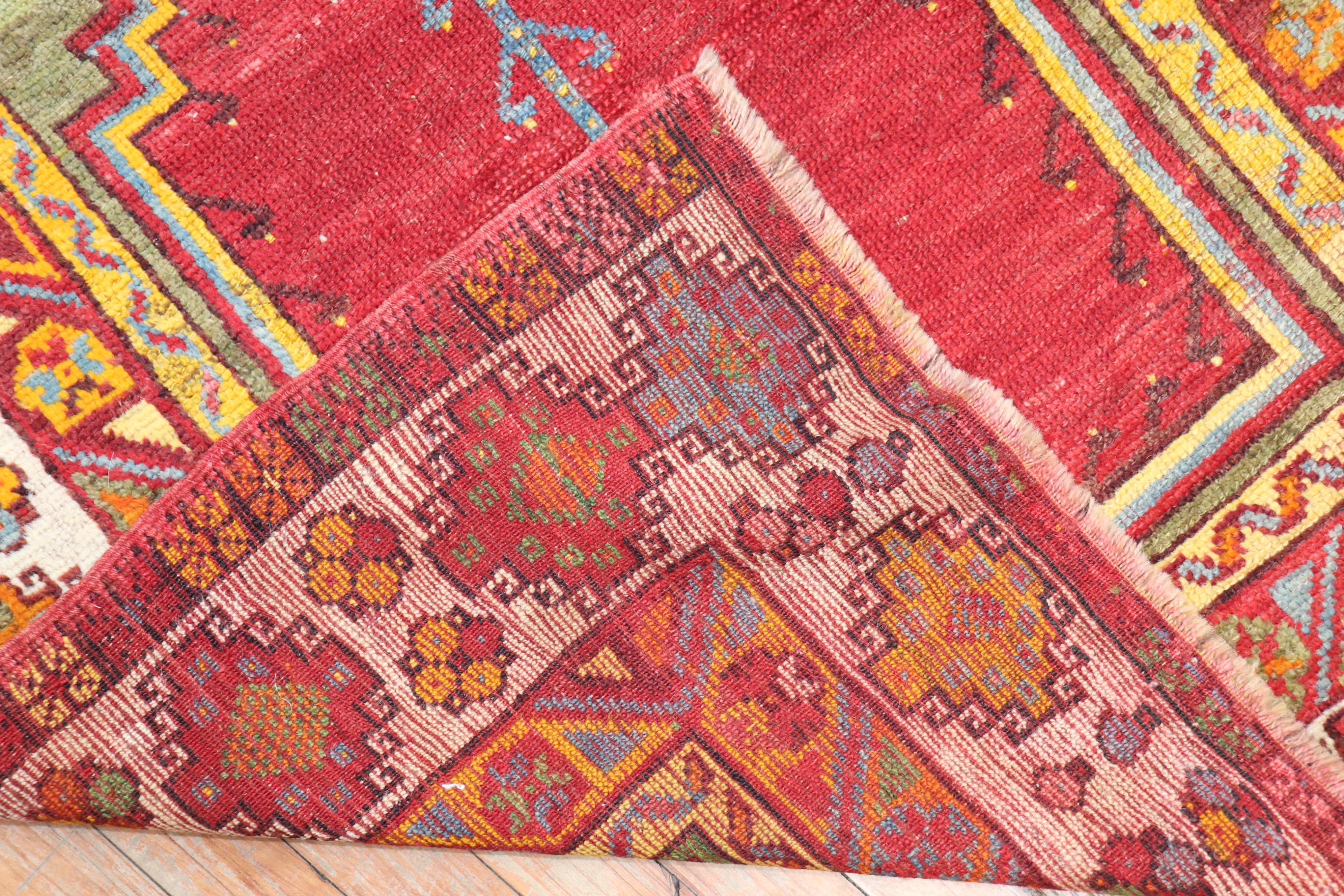 Wool Colorful Turkish Prayer Niche Rug For Sale
