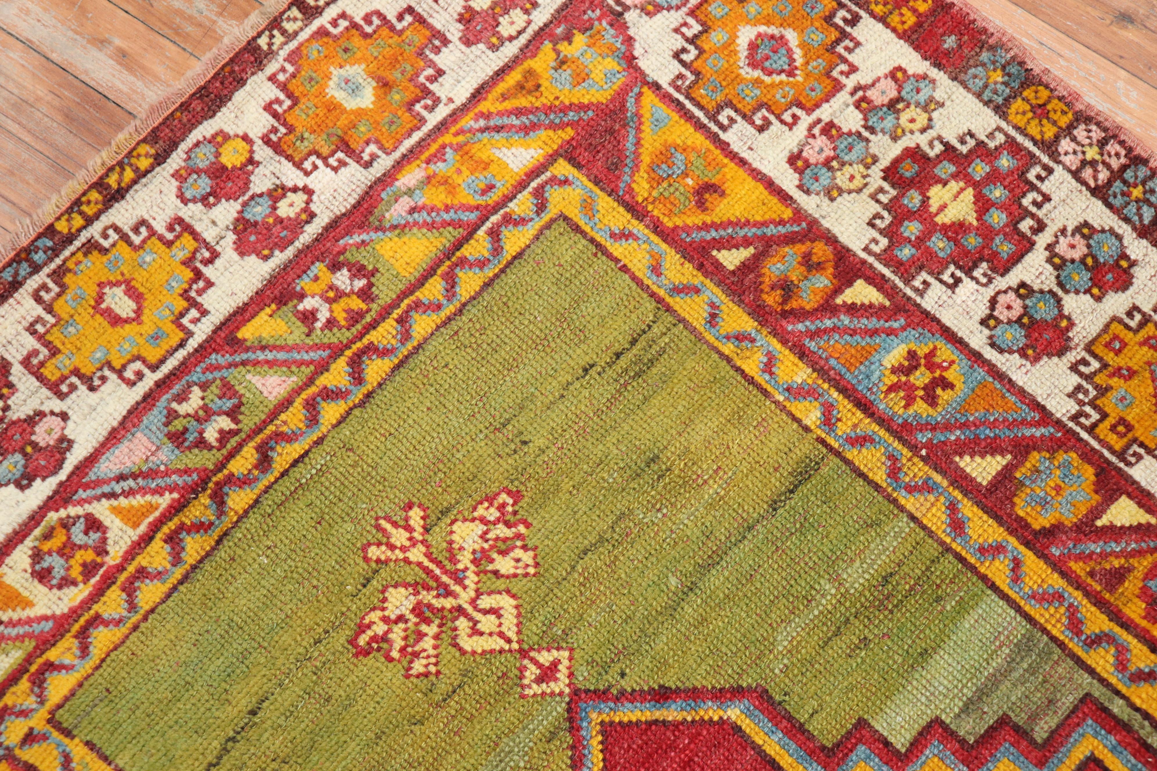 Colorful Turkish Prayer Niche Rug For Sale 1