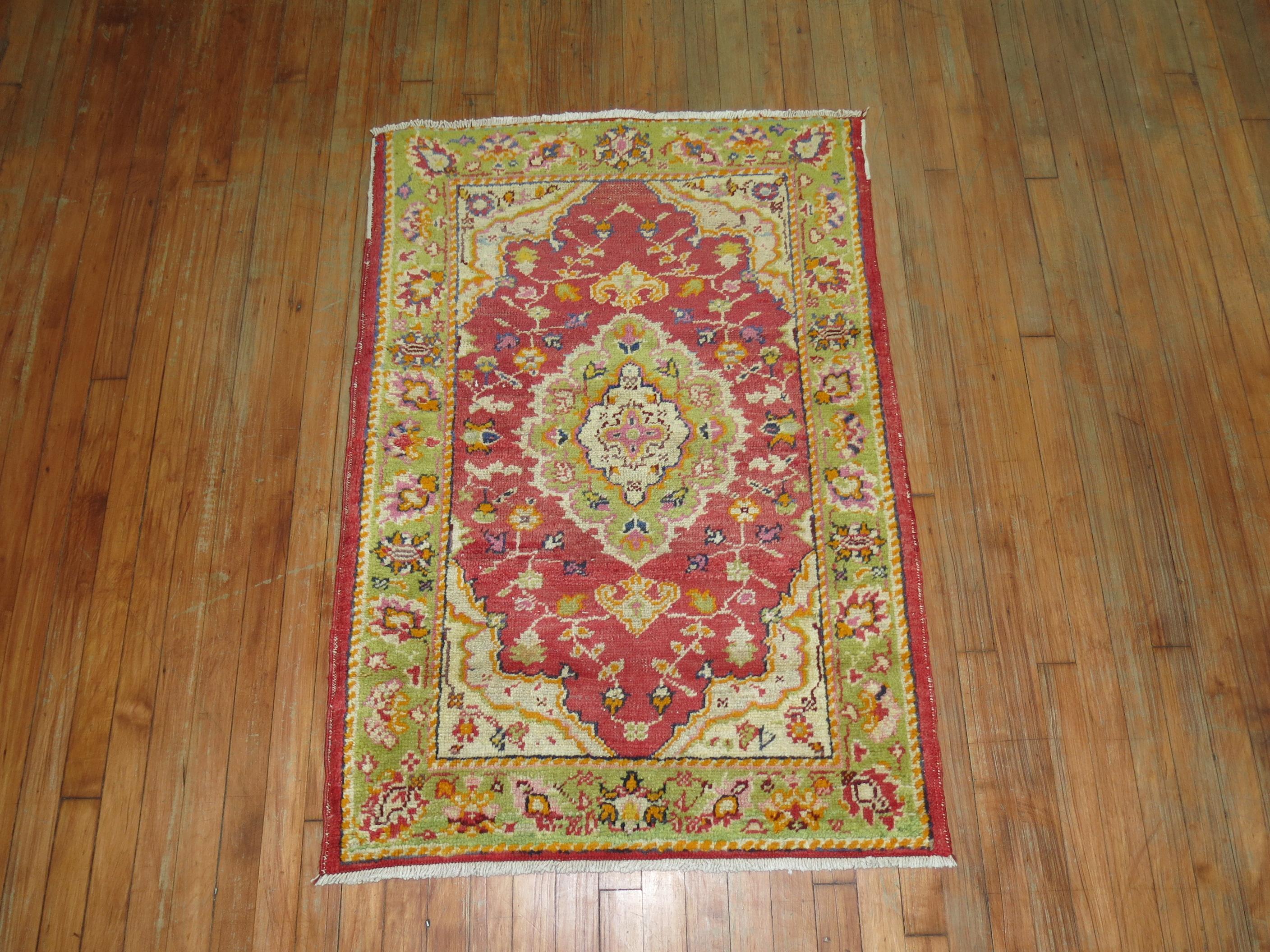 Agra Colorful Turkish Scatter Size Rug For Sale