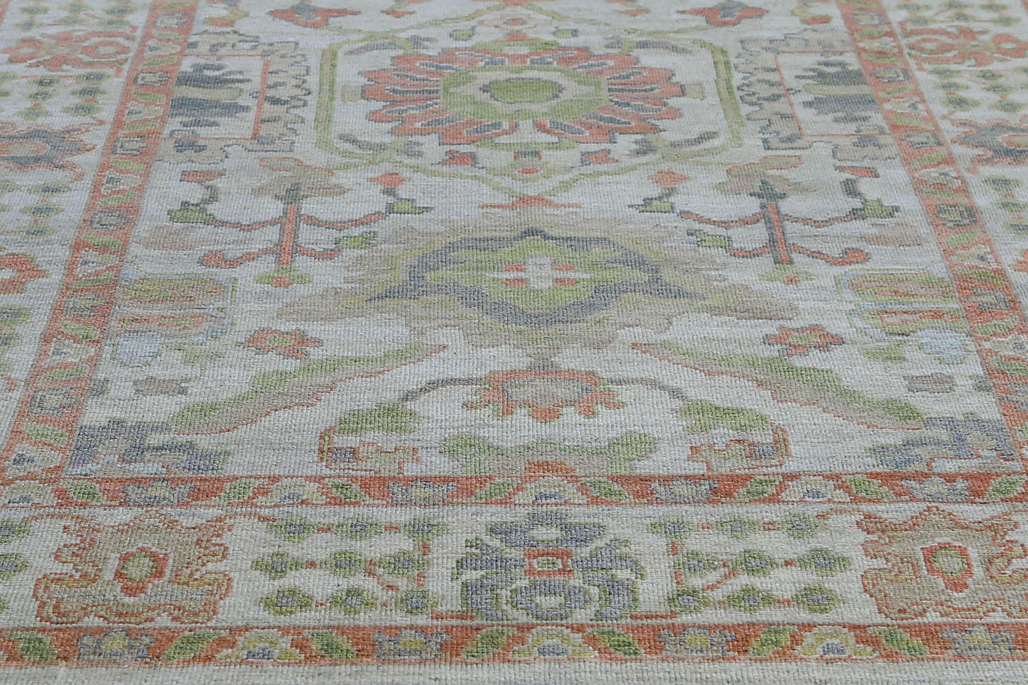 Afghanistan Sultanabad-Teppiche Circa 1990 - Wolle Elfenbein Rot Design - 95510 im Angebot 4