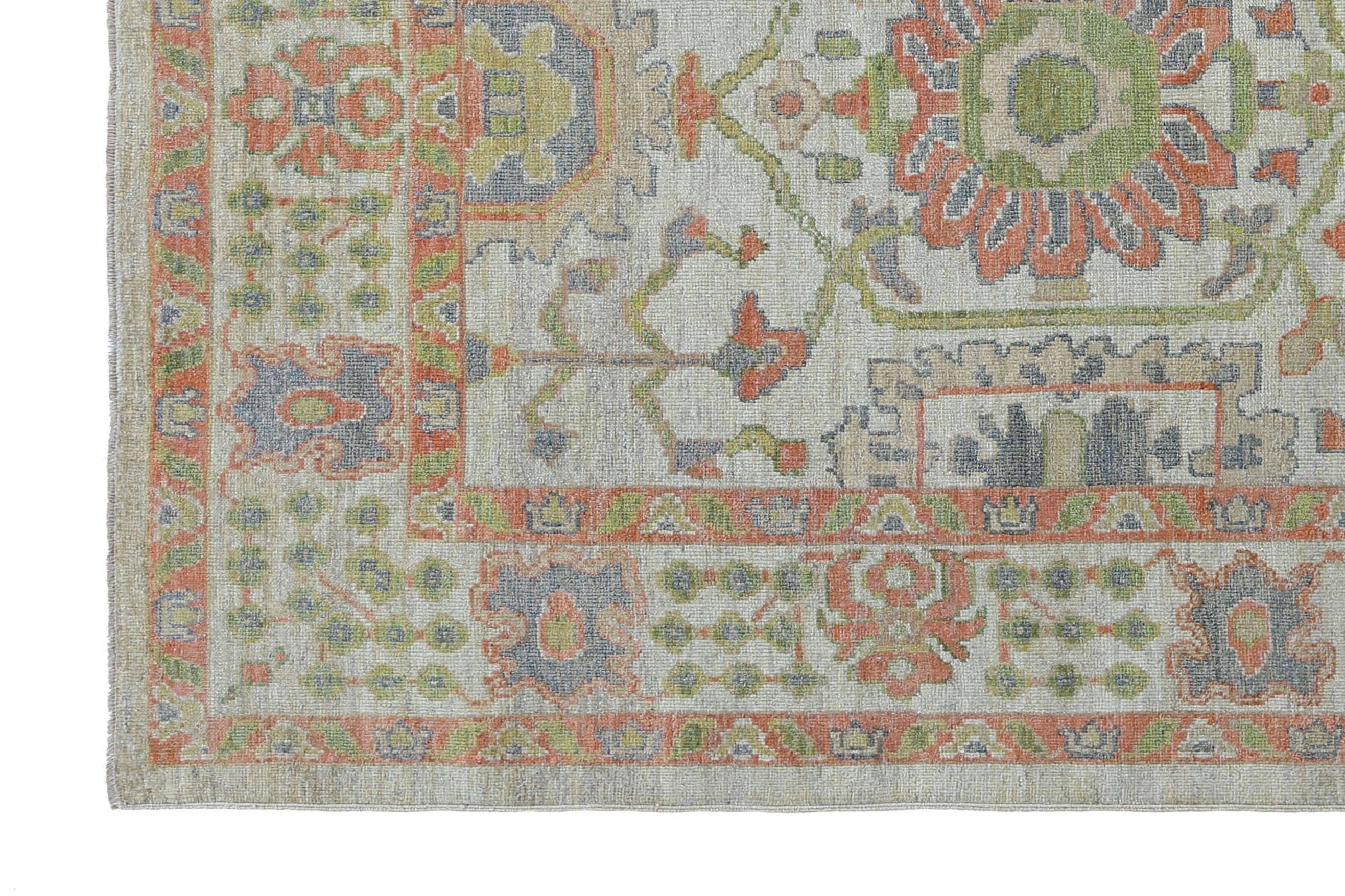 Afghanistan Sultanabad-Teppiche Circa 1990 - Wolle Elfenbein Rot Design - 95510 im Angebot 6