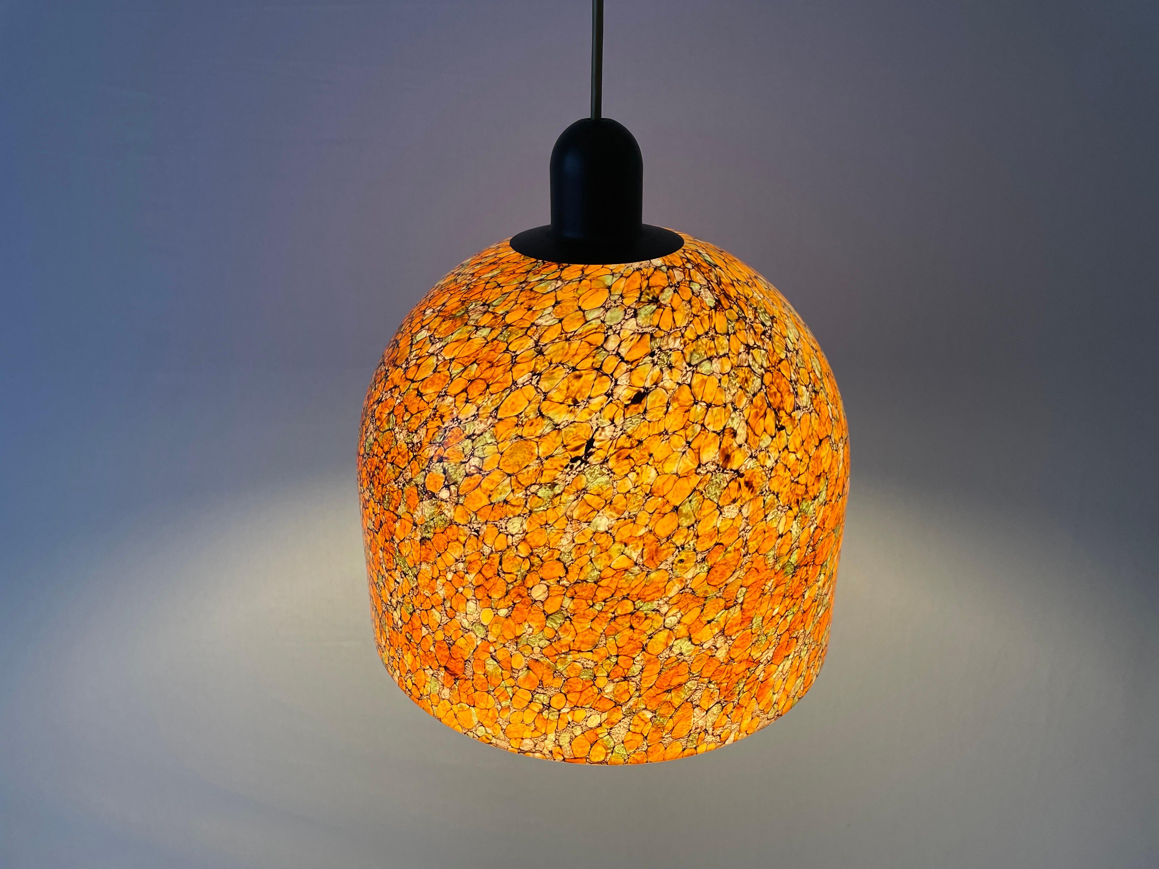Lampada da soffitto in vetro artistico colorato e unico di Peill & Putzler, anni '60, Germania in vendita 5