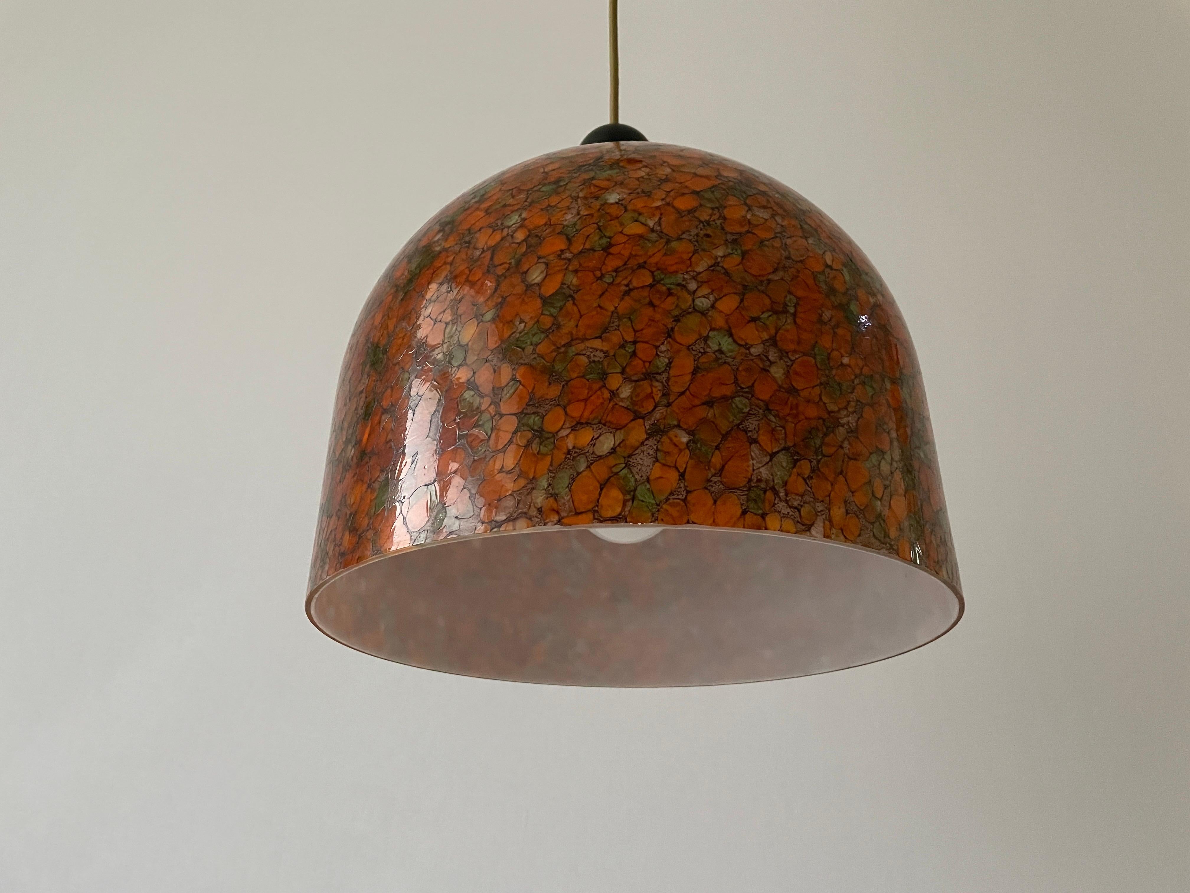 Mid-Century Modern Colorful Unique Art Glass Ceiling Lamp by Peill Putzler, 1960s, Germany For Sale