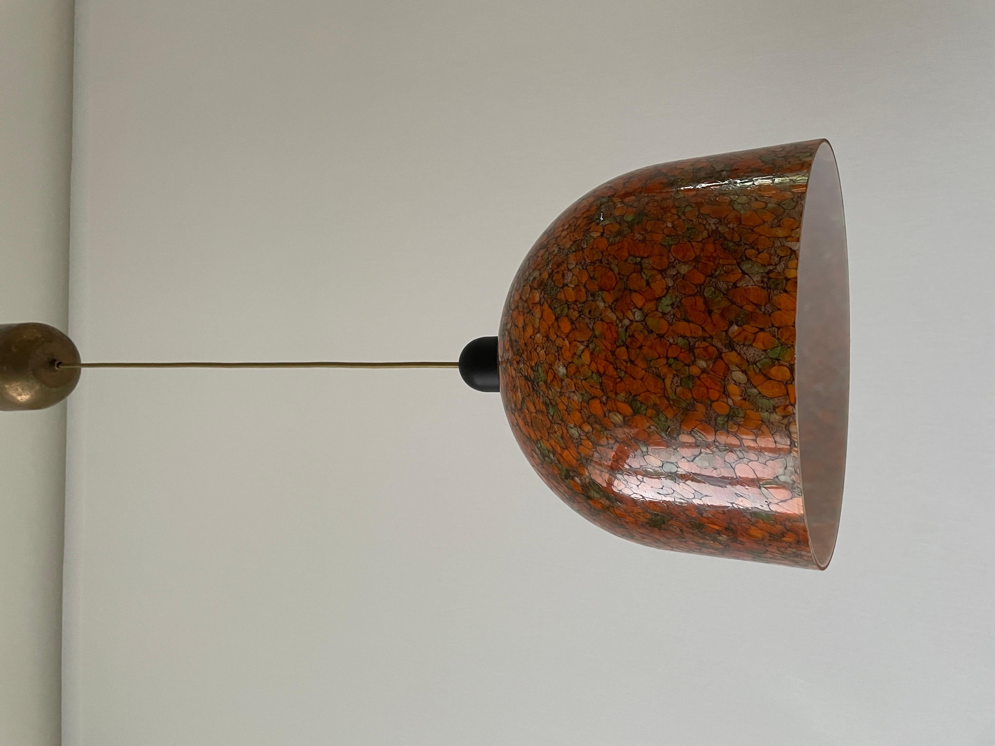 Mid-20th Century Colorful Unique Art Glass Ceiling Lamp by Peill Putzler, 1960s, Germany For Sale