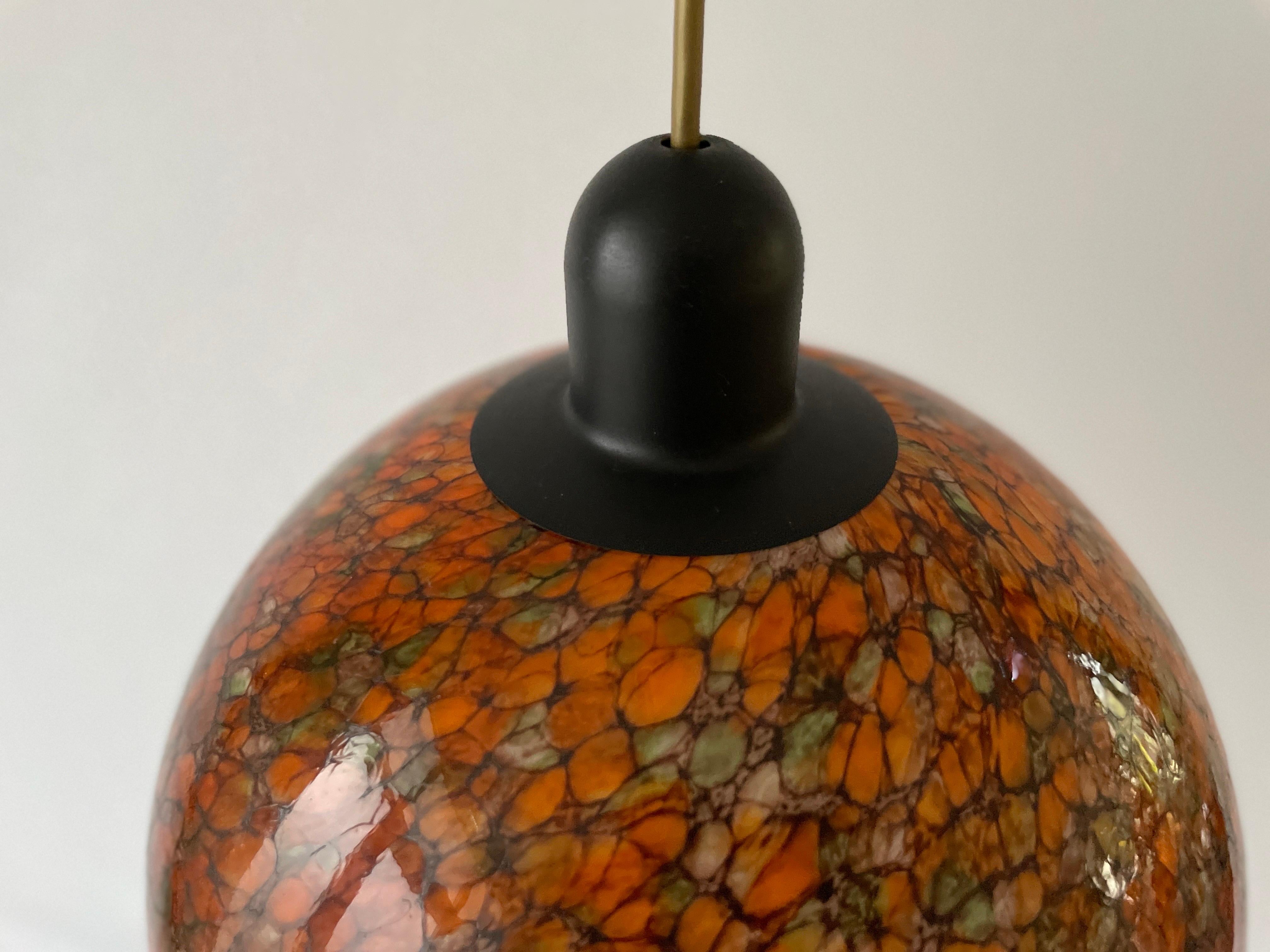 Colorful Unique Art Glass Ceiling Lamp by Peill Putzler, 1960s, Germany For Sale 1