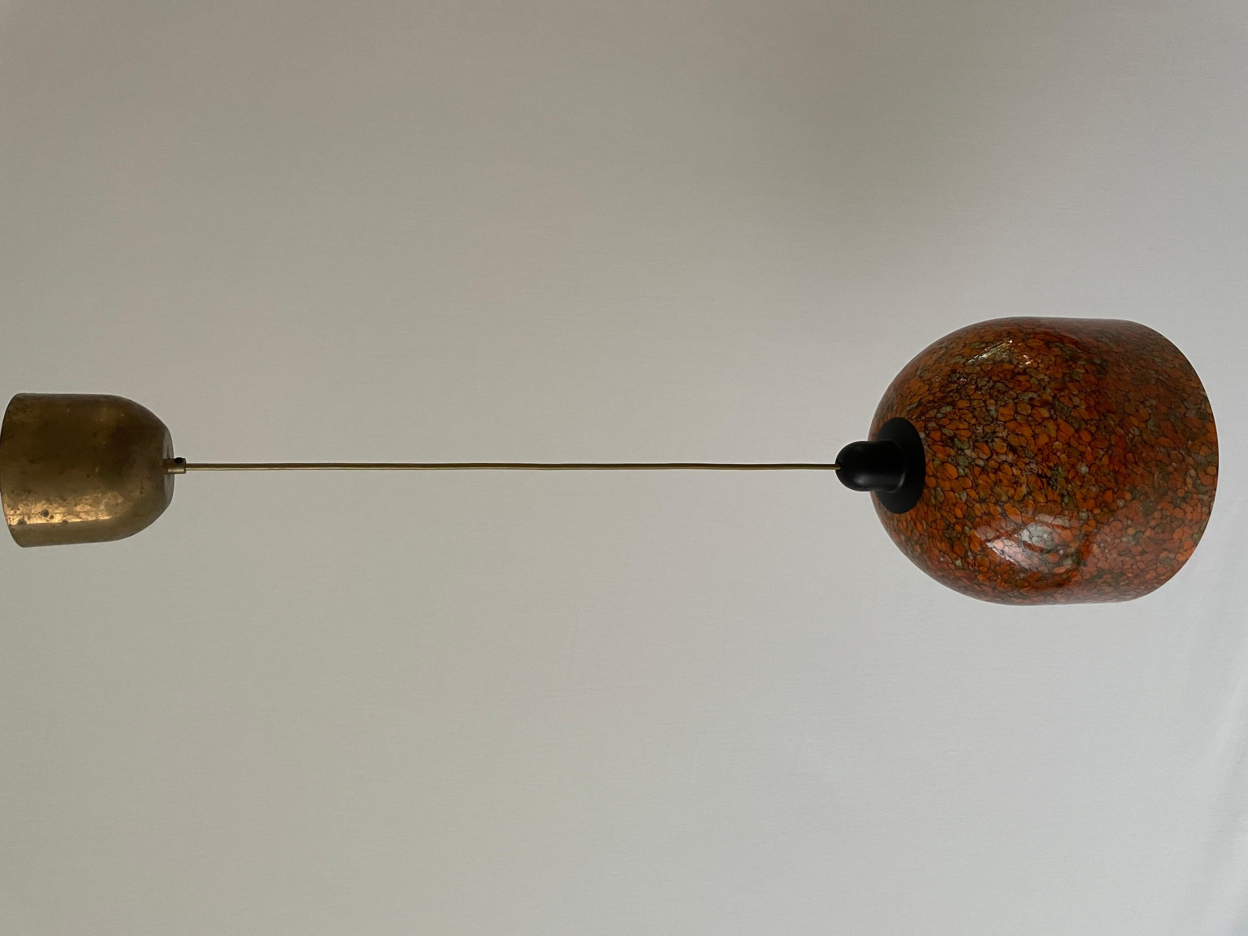 Vetro Lampada da soffitto in vetro artistico colorato e unico di Peill & Putzler, anni '60, Germania in vendita