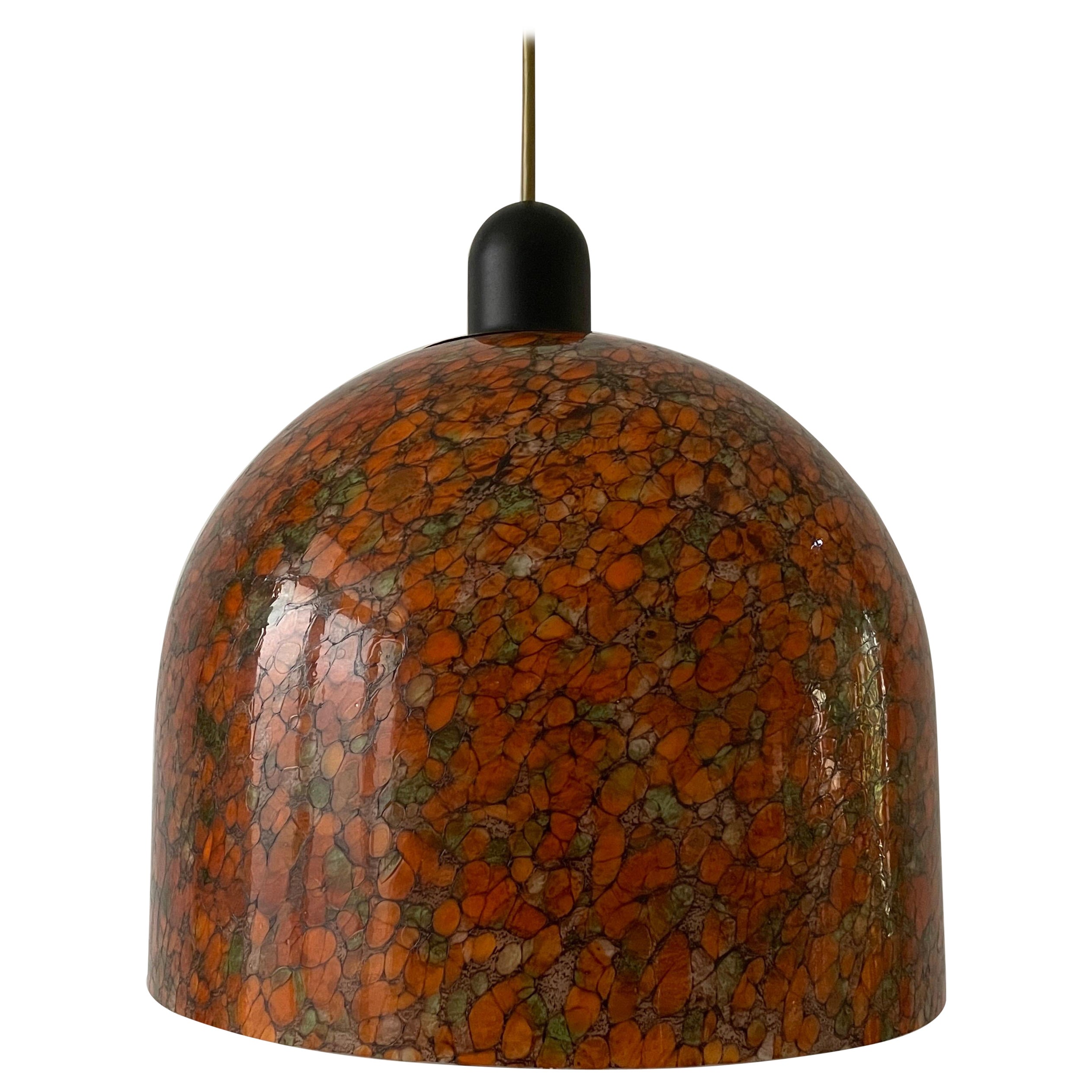 Lampada da soffitto in vetro artistico colorato e unico di Peill & Putzler, anni '60, Germania in vendita