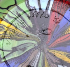 Colorful Unique Handblown Glass Vase Signed and Dated 1984 by Vittorio Ferro