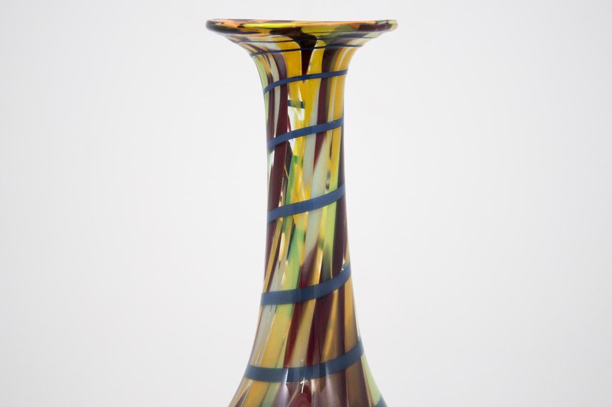 Mid-Century Modern Colorful Vase, Poland, 1960s For Sale