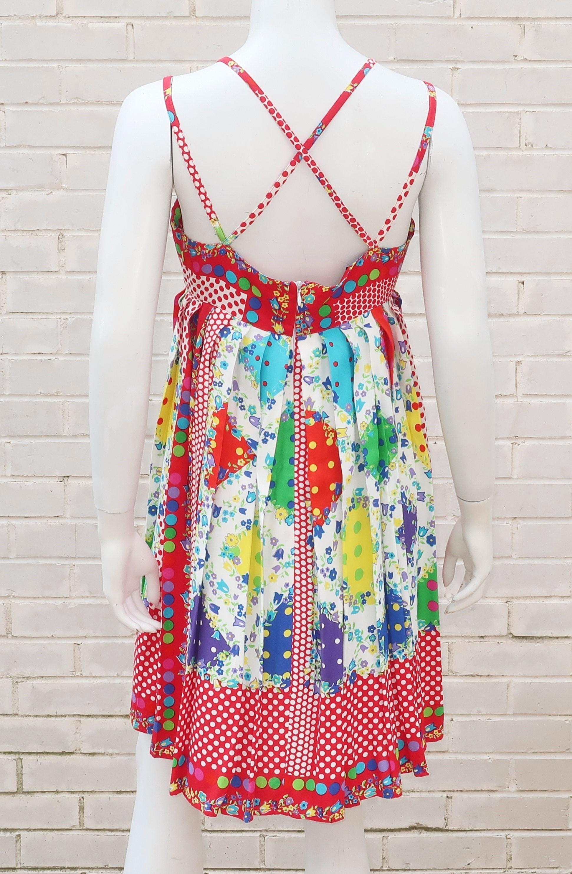 Colorful Versace Versus Pleated Sun Dress 2