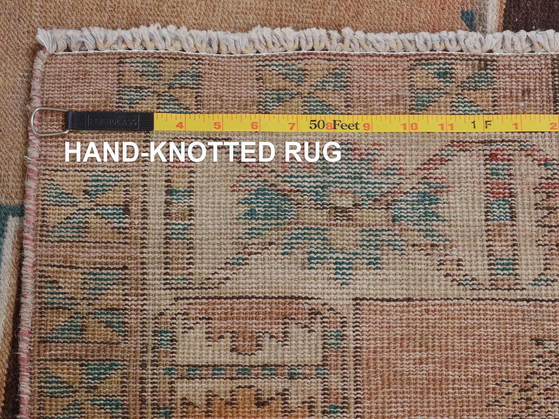 Colorida Alfombra Oriental Vintage y Gastada Persa Karabakh Hand Knotted Runner Lana en venta