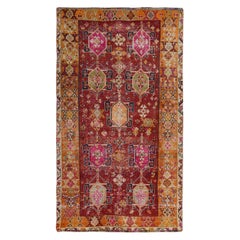 Colorful Vintage and Worn Down Persian Qashqai Pure Wool Hand Knotted Oriental