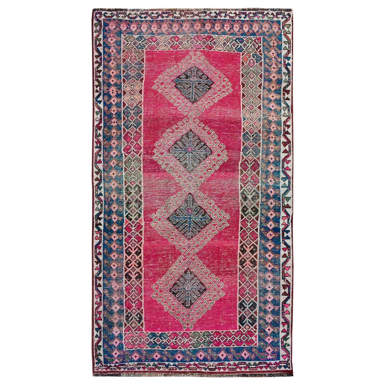 Yellow Overdyed and Vintage Worn Down Persian Tabriz Pure Wool Oriental