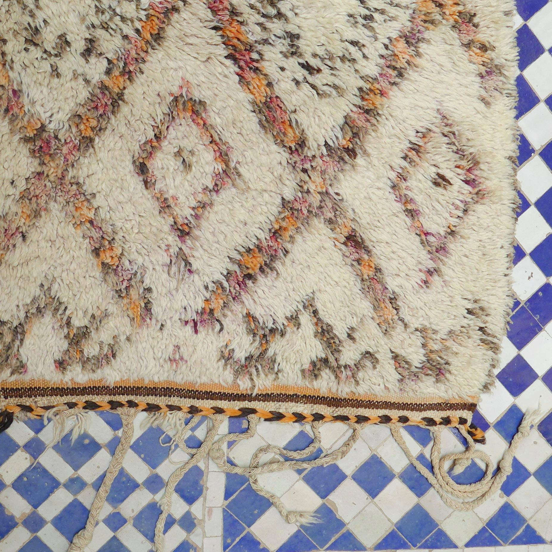 Wool Colorful Vintage Beni Ourain Moroccan Berber Rug