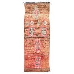 Colorful Vintage Boujad Moroccan Wool Runner