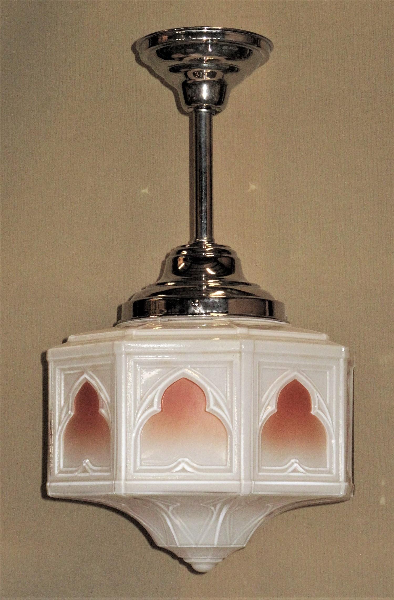 Spanish Colonial Colorful Vintage Fixture Moorish Arches and Trinity Star, Mid 1920s For Sale
