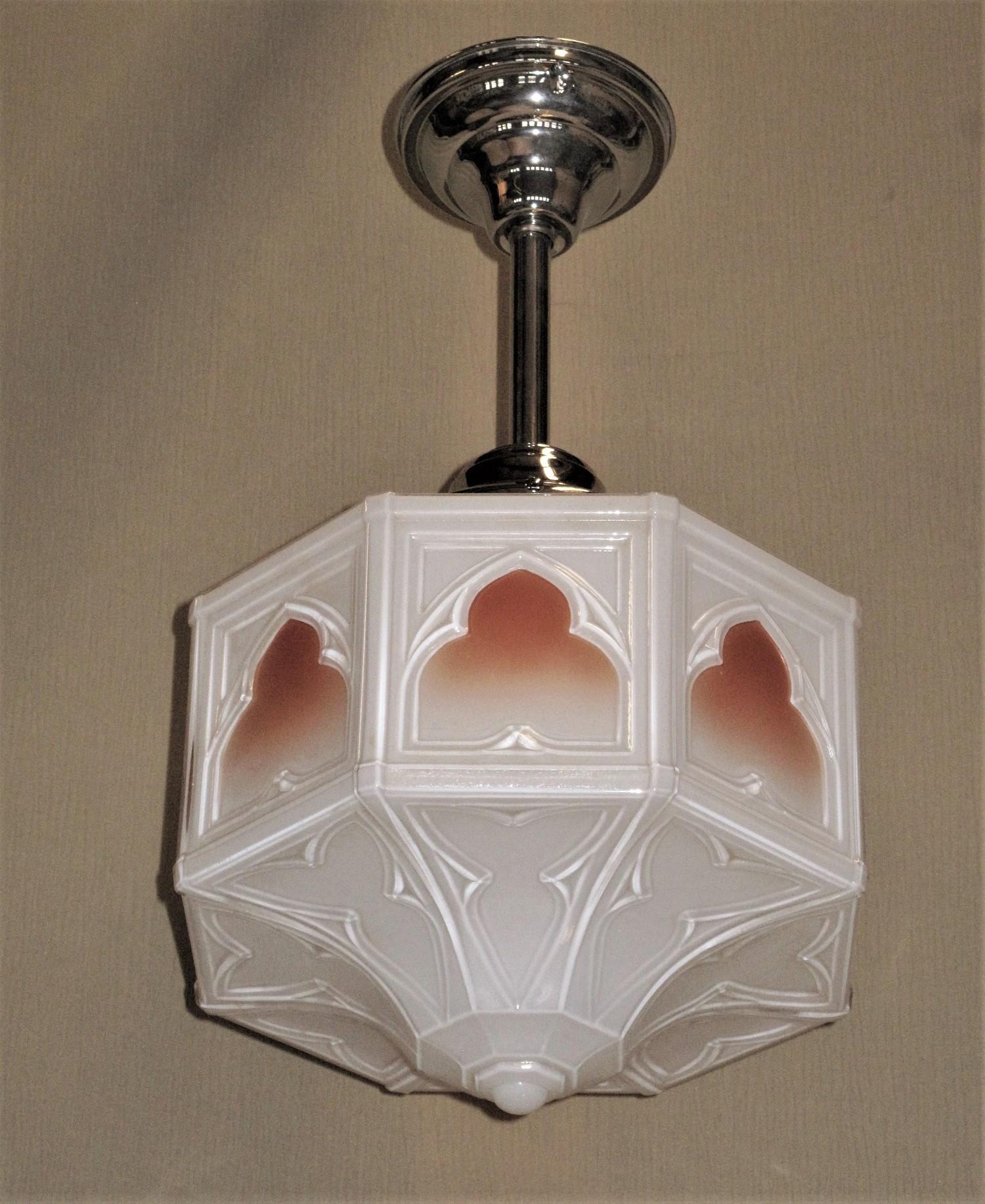 American Colorful Vintage Fixture Moorish Arches and Trinity Star, Mid 1920s For Sale