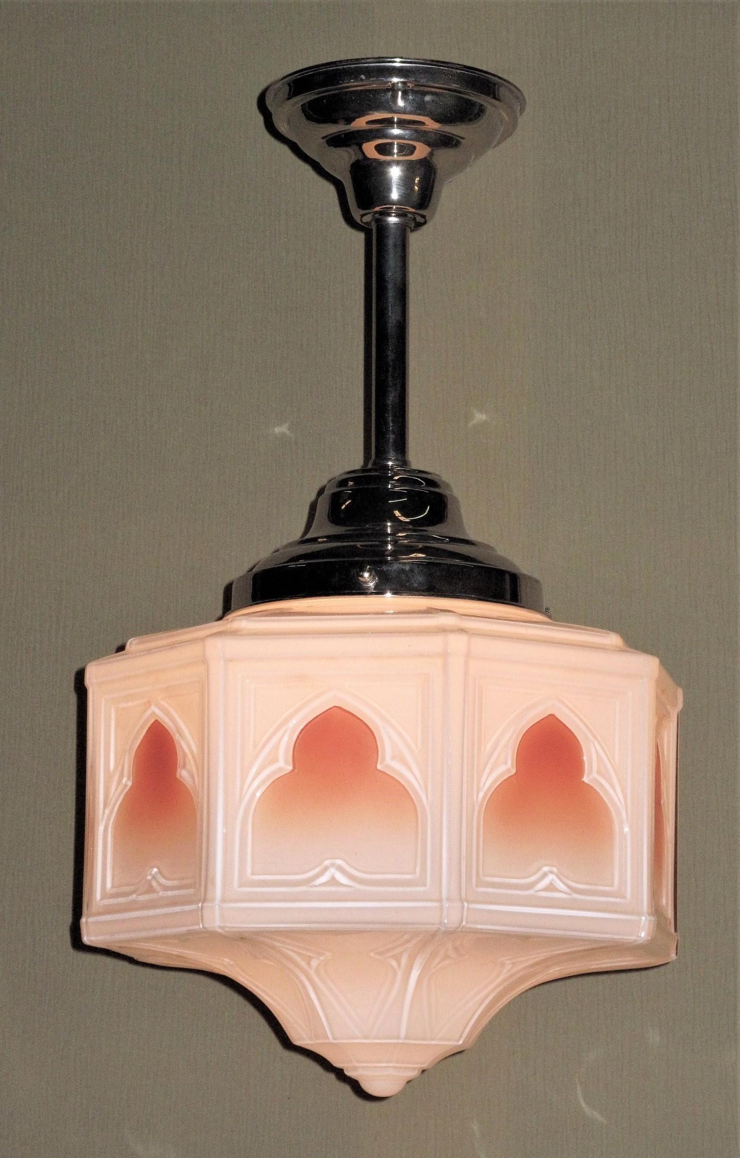 Colorful Vintage Fixture Moorish Arches and Trinity Star, Mid 1920s In Good Condition For Sale In Prescott, US