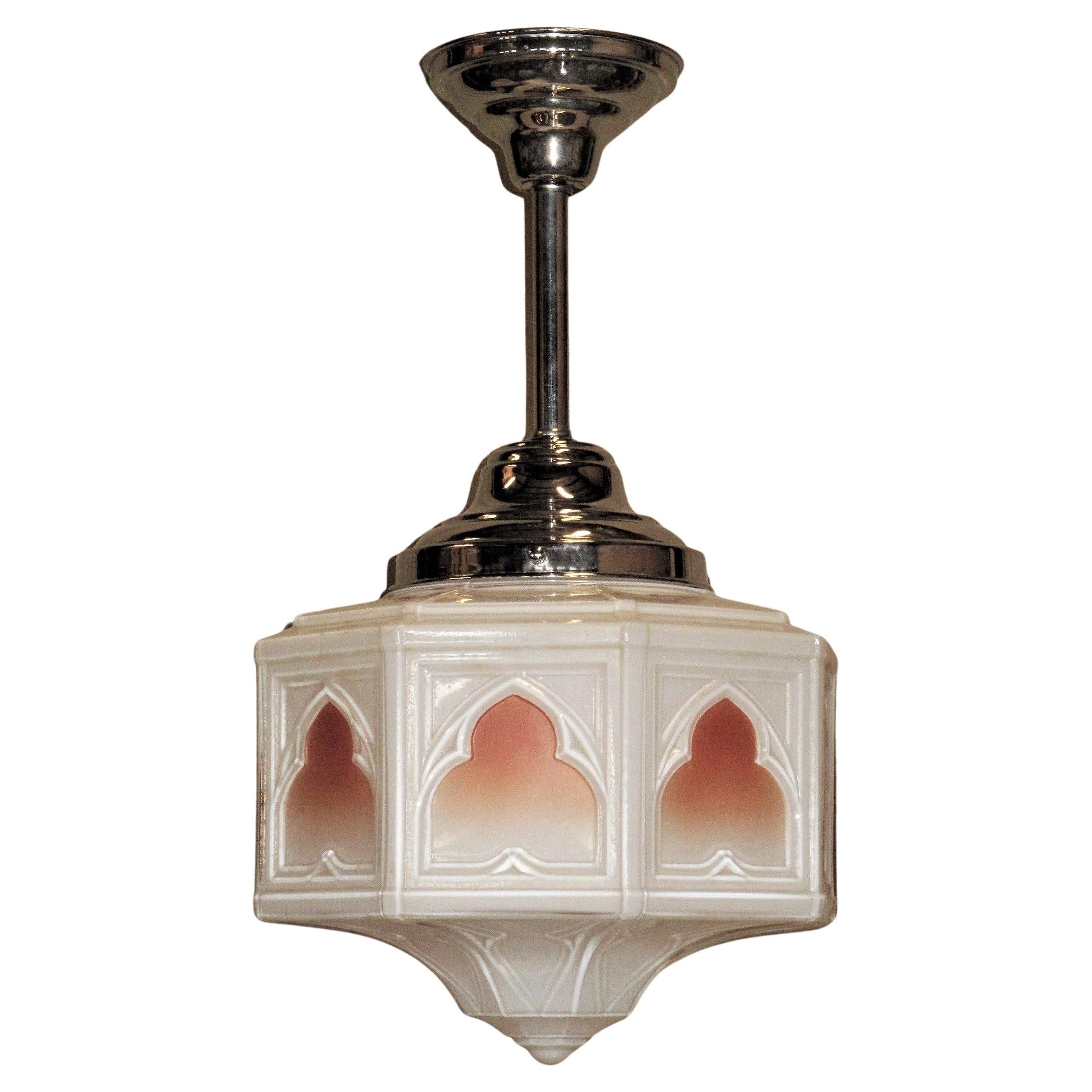 Colorful Vintage Fixture Moorish Arches and Trinity Star, Mid 1920s For Sale 1