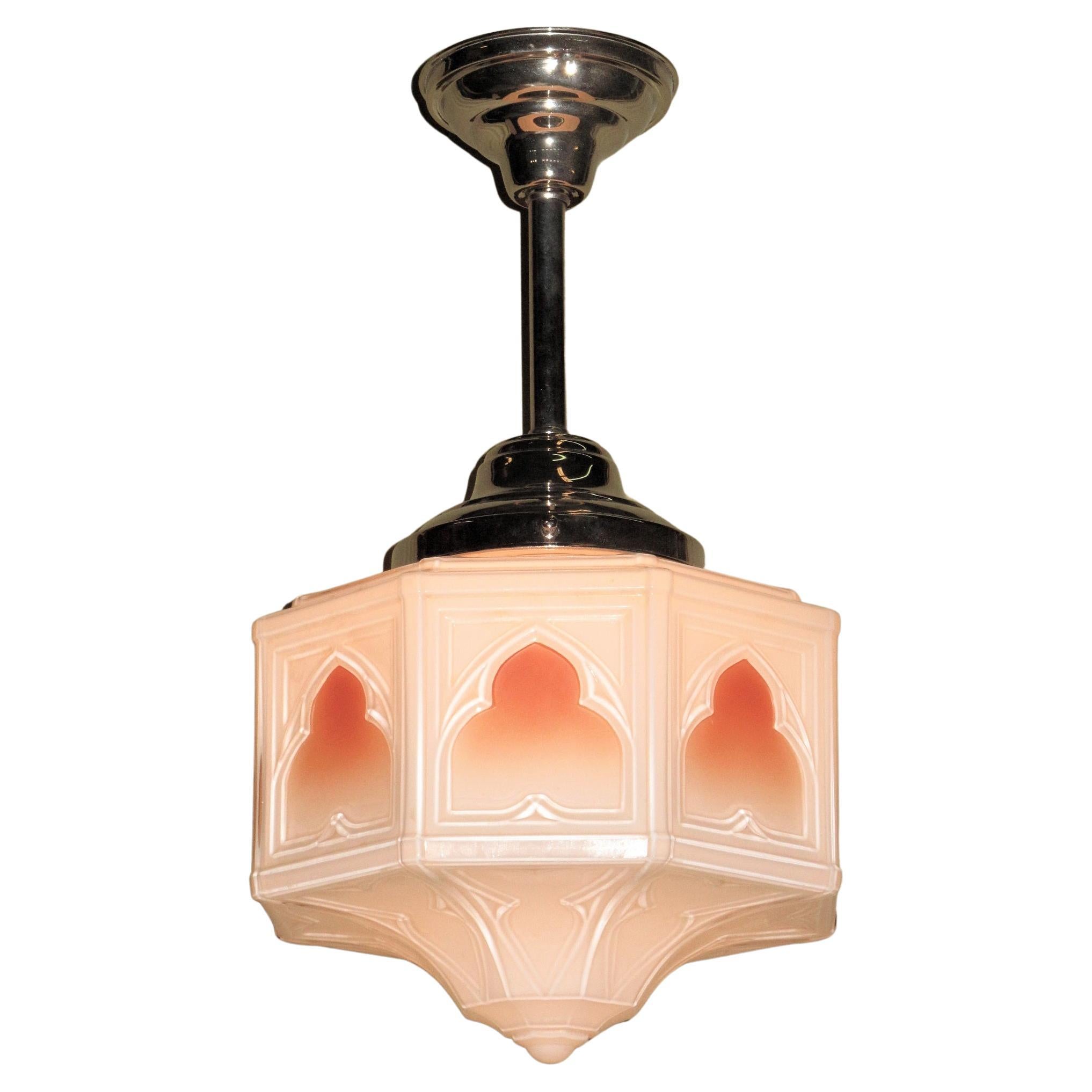 Colorful Vintage Fixture Moorish Arches and Trinity Star, Mid 1920s