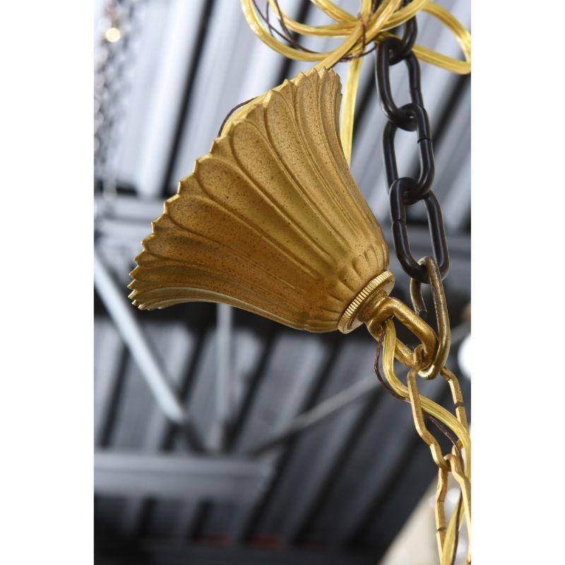 XX secolo Colorato lampadario italiano d'epoca con frutti di cristallo pendenti