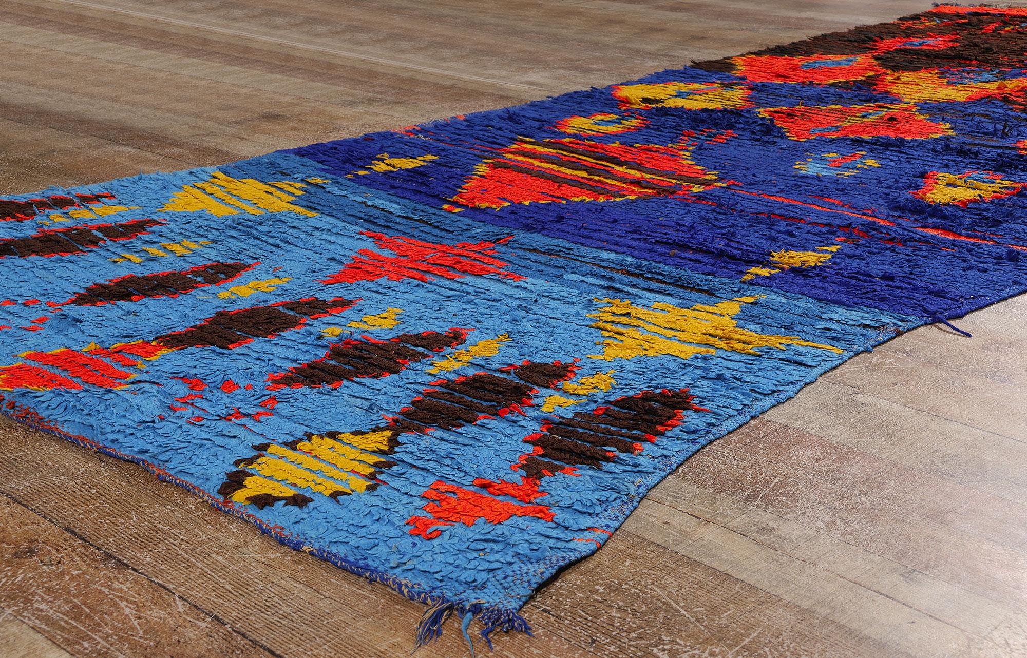 Colorful Vintage Moroccan Azilal Rug, Maximalist Boho Meets Tribal Enchantment For Sale 1