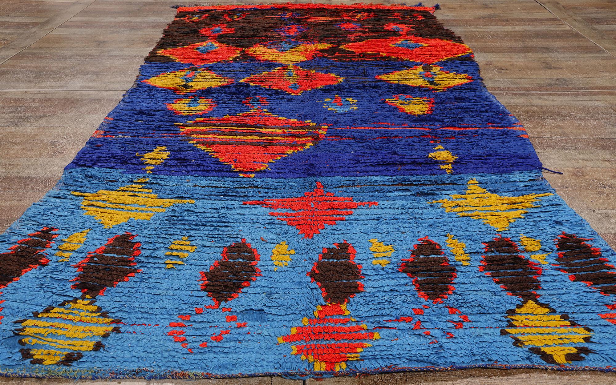 Colorful Vintage Moroccan Azilal Rug, Maximalist Boho Meets Tribal Enchantment For Sale 2