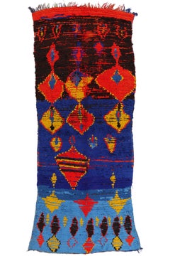 Marokkanischer farbenfroher Azilal-Teppich im Vintage-Stil, Maximalistischer Boho auf Stammeskunst-Enchantment
