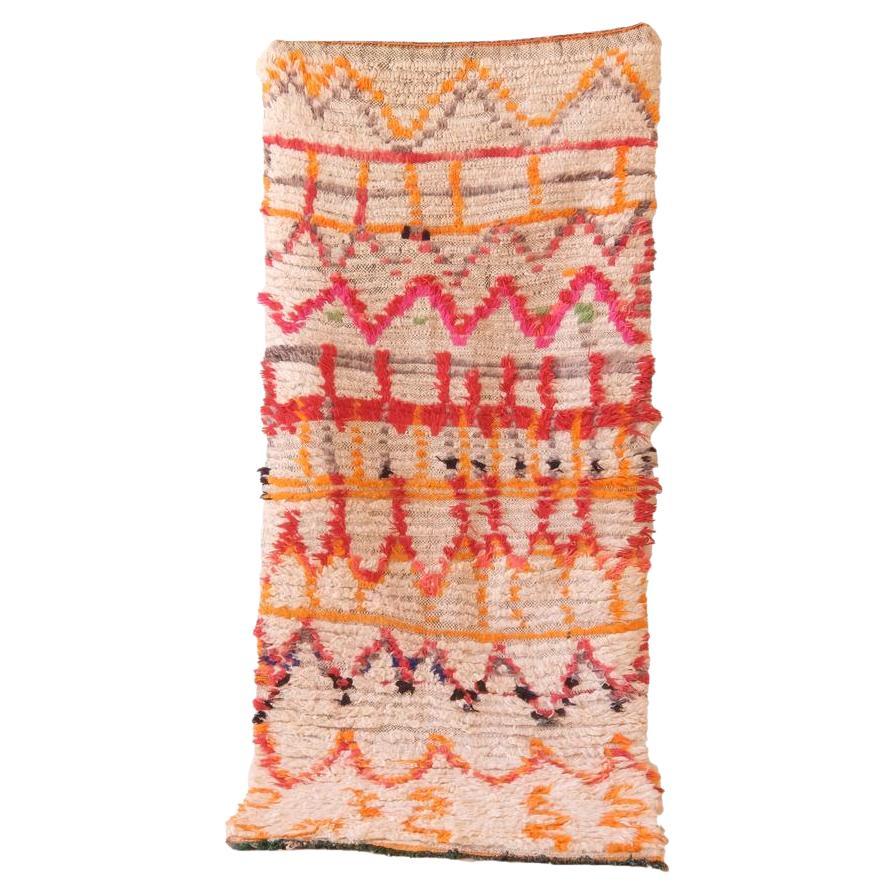 Bunte Vintage Marokkanische Azilal Teppich Läufer