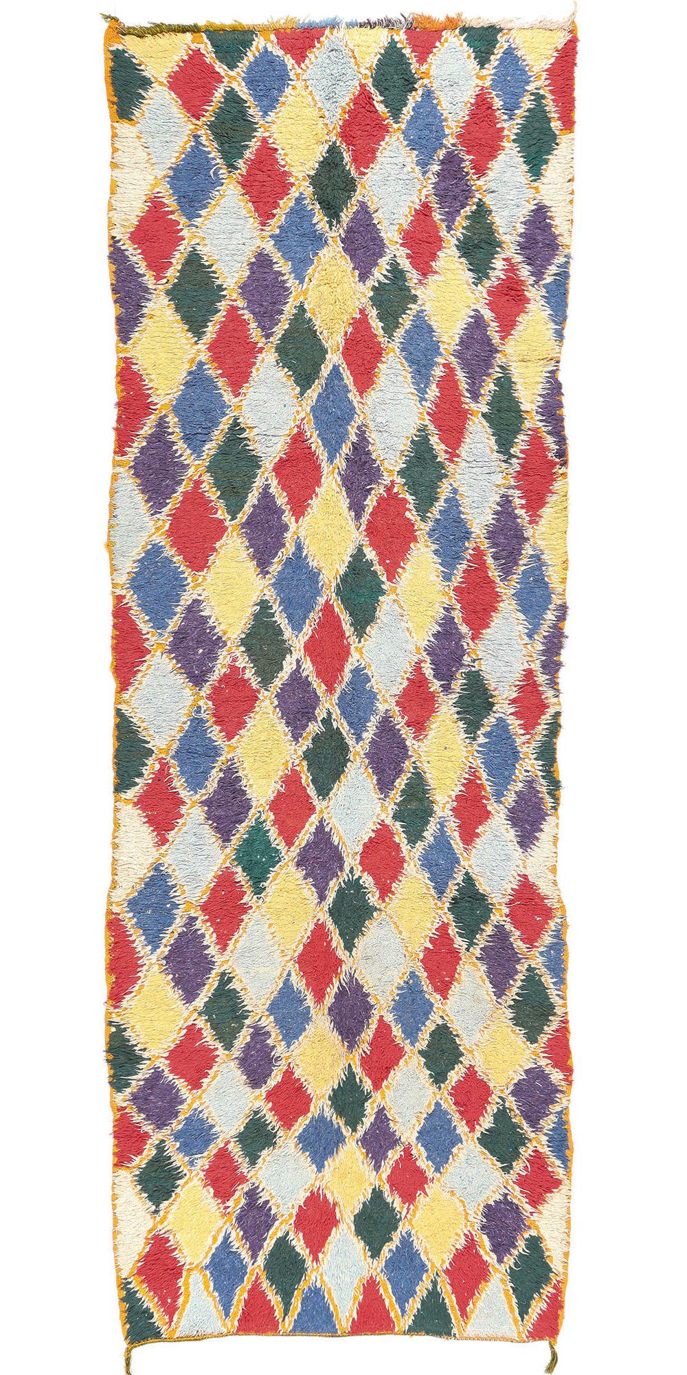 Colorful Vintage Moroccan Azilal Rug, Tribal Enchantment Meets Maximalist Style For Sale 4