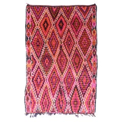 Colorful Vintage Moroccan Beni M'Guild Rug with Checkered Diamond Design