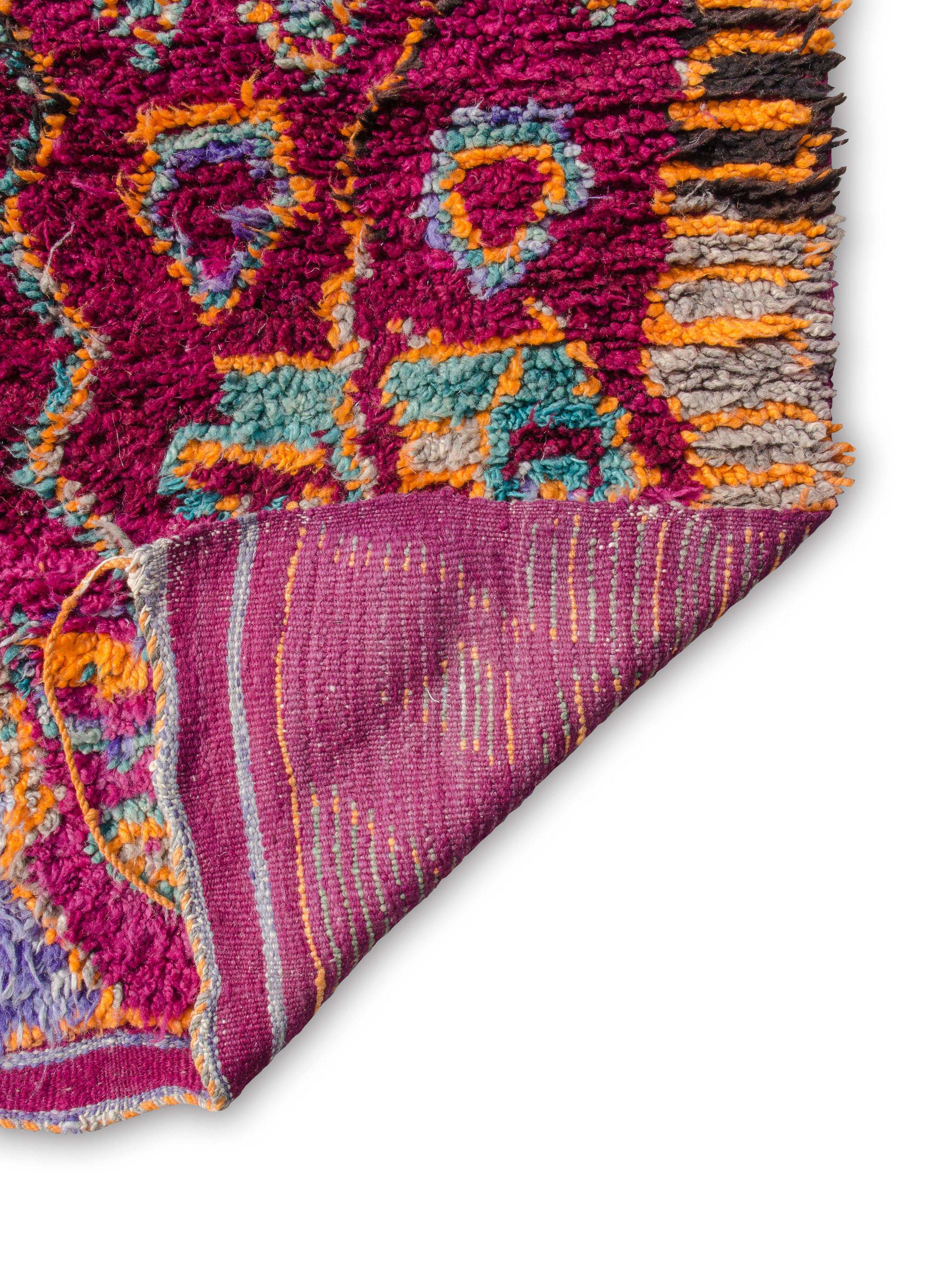 Tribal Colorful Vintage Moroccan Aït bou Ichaouen Carpet curated by Breuckelen Berber For Sale