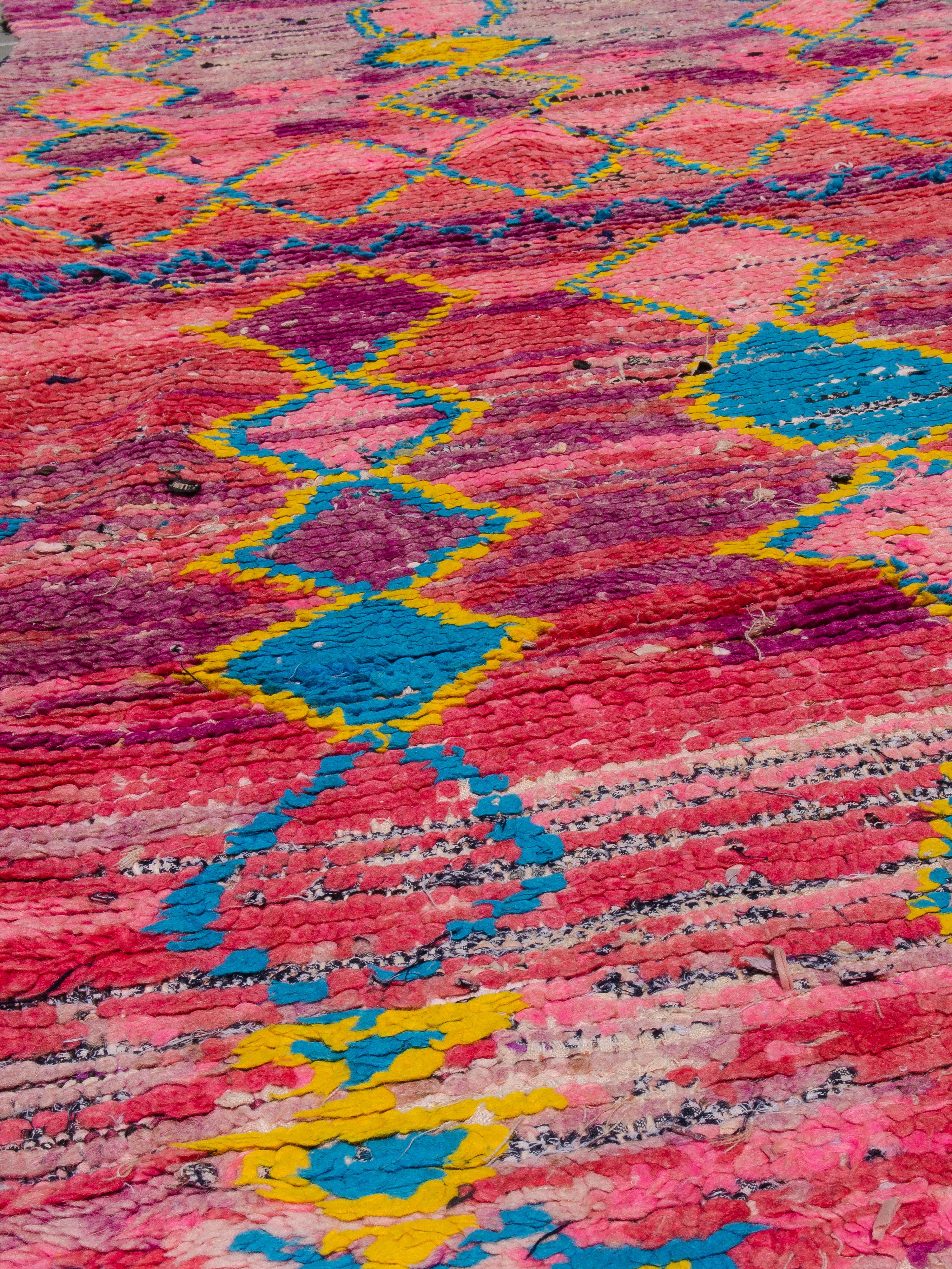 Tribal Colorful vintage Moroccan Berber Boujad runner curated by Breuckelen Berber For Sale