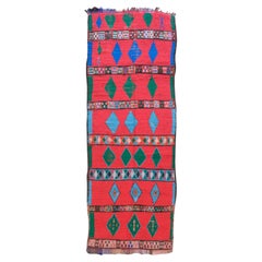 Colorful Vintage Moroccan Boujaad Rug Runner