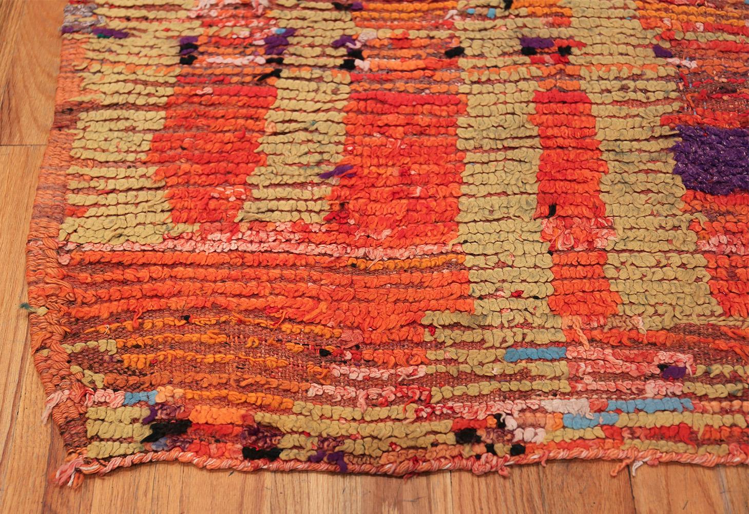 20th Century Colorful Vintage Moroccan Rug. Size: 5 ft 2 in x 10 ft (1.57 m x 3.05 m)