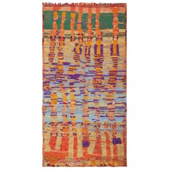 Colorful Vintage Moroccan Rug. Size: 5 ft 2 in x 10 ft (1.57 m x 3.05 m)