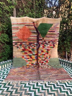 Colorful Vintage Moroccan Shaggy Rug