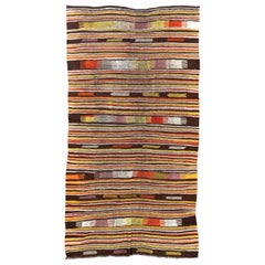 5.3x10 Ft Colorful Vintage Nomadic Hand-Woven Anatolian Kilim Rug, 100% Wool