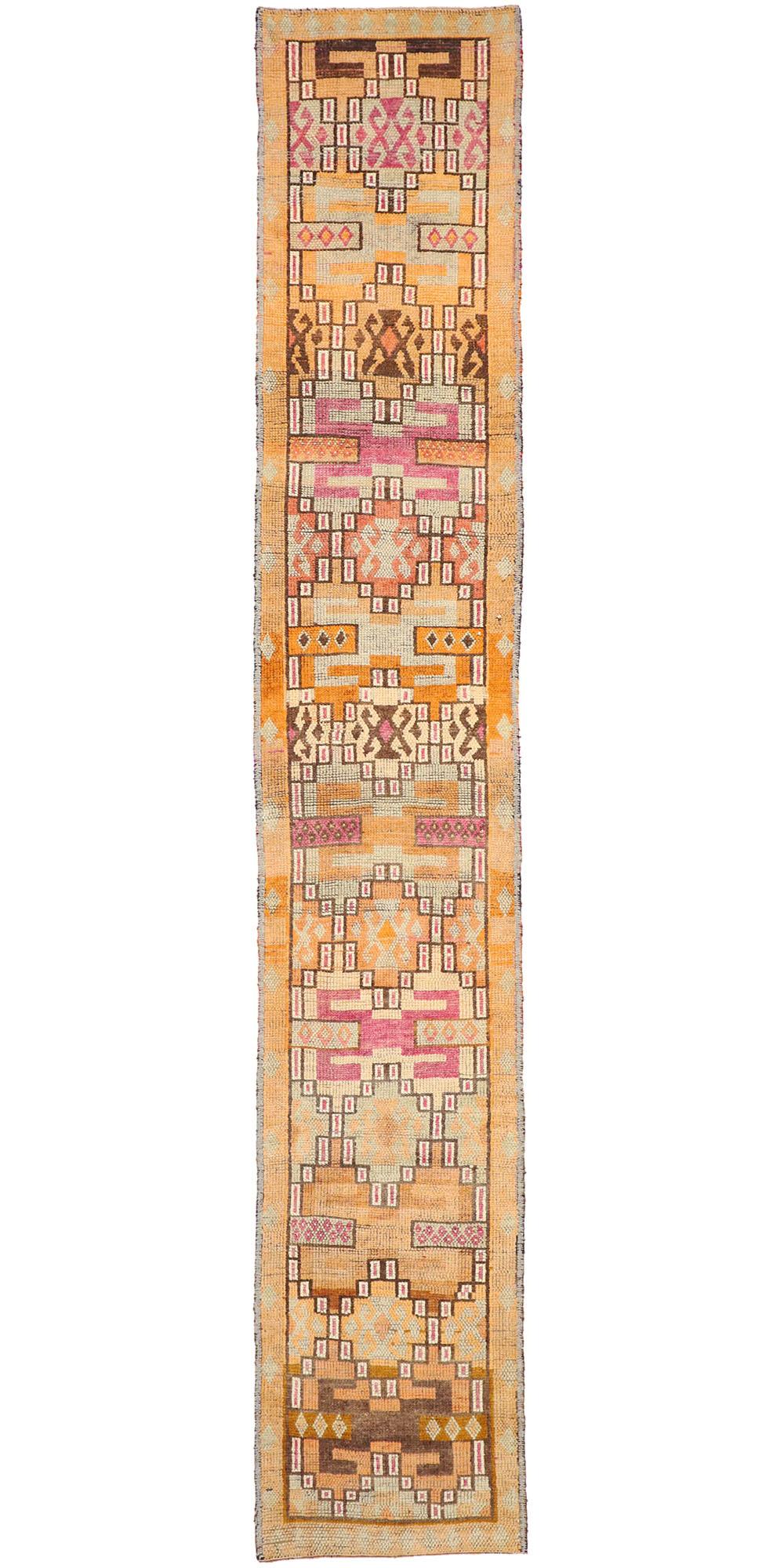Tapis turc Oushak des années 1940, coloré et de style Modernity en vente 2